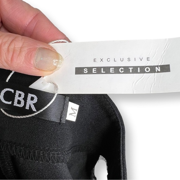 [ CBR ] Black Longsleeve Fit & Flare w/Faux Leather Skirt : M - Picture 9 of 14